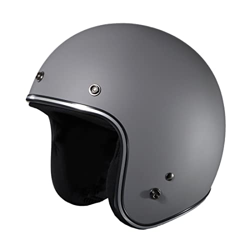 モトベース（MOTO BASE）SG・PSC規格 バイク用 ヴィンテージ タイプ ジェットヘルメット｜MBHL-VJ01｜アーミーグレイ/フリー（57～60ｃｍ未満)